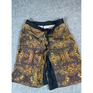 Y2K Snake Skin Print Board Shorts Mens 28 Lace Up Beachy Pool Surf Swim Trunks